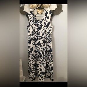 Magaschoni Navy and White Floral Dress